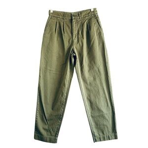 AYR Metropolitan Pleated Trousers Women’s Relaxed Taper Crop Green | Size 0